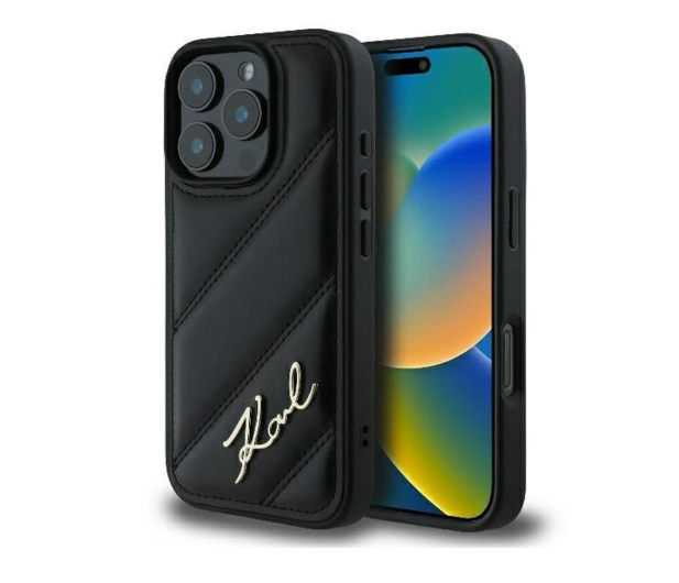 Karl Lagerfeld Quilted Signature do iPhone 16 Pro Max czarny - 1278277 - zdjęcie